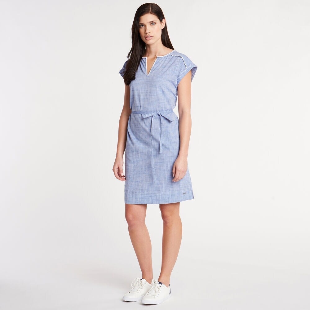 Nautica Women’s Chambray Shift Dress Embroidered Size XL